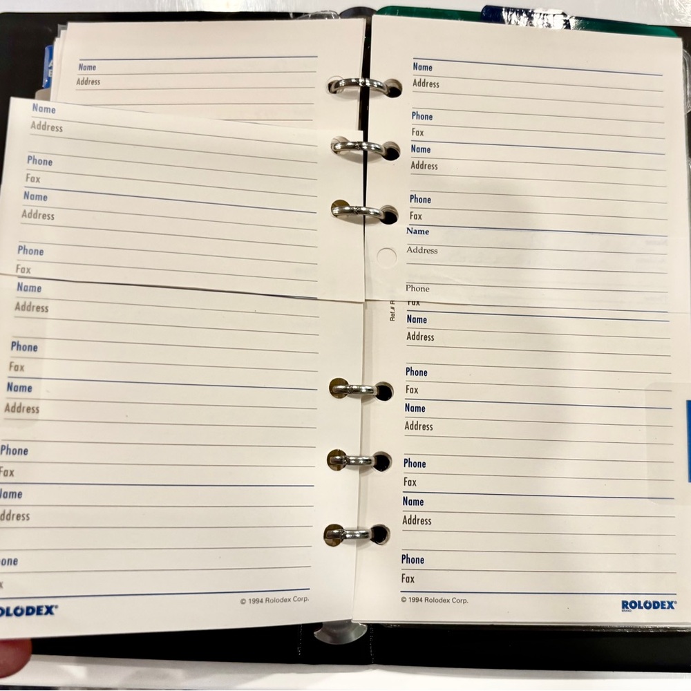 Vintage Personal Organizer in 6 Ring Binder and Faux Black Leather Cover - Picture 7 of 7